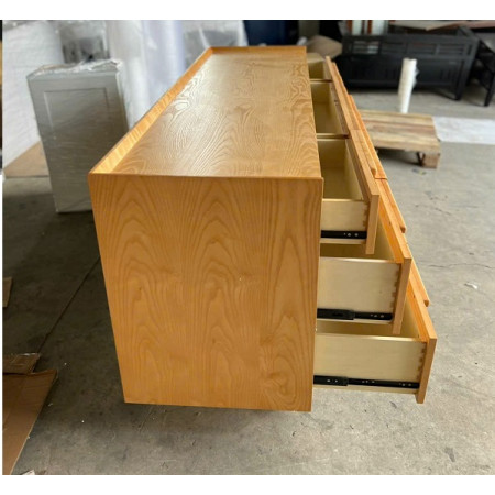 SB589 : Tủ Ngang 09 Ngăn Kéo Màu Vàng Gỗ - Ngang 172cm